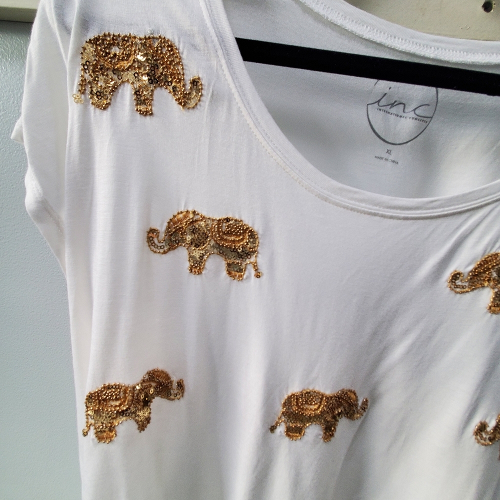 HAND BEADED WOMENS TEE - Picture 4 of 4
